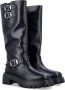 Stuart Weitzman Zwarte Gesloten Leren Moto Laars Black Dames - Thumbnail 2