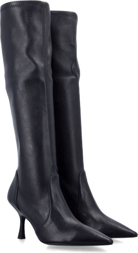 Stuart Weitzman Zwarte Gesloten Stretchlaars Naomi Black Dames