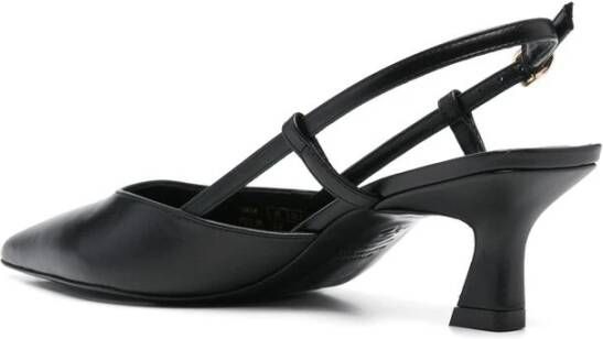 Stuart Weitzman Zwarte Gesp Slingback Puntige Neus Hakken Black Dames