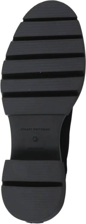 Stuart Weitzman Zwarte Leren Dameslaarzen Ronde Neus Black Dames