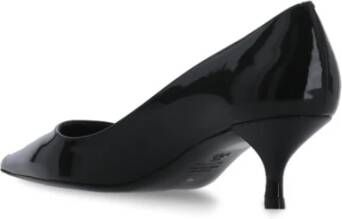 Stuart Weitzman Zwarte Leren Hakken Schoenen Pijl Teen Black Dames