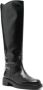 Stuart Weitzman Zwarte Leren Instap Blokhak Laarzen Black Dames - Thumbnail 3