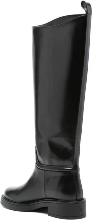 Stuart Weitzman Zwarte Leren Instap Blokhak Laarzen Black Dames