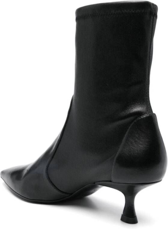 Stuart Weitzman Zwarte Leren Kitten Heel Laarzen Black Dames