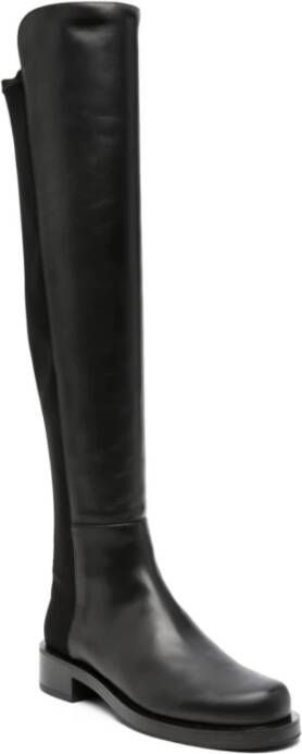 Stuart Weitzman Zwarte leren kniehoge laarzen Black Dames