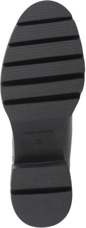 Stuart Weitzman Zwarte Leren Laarzen Ronde Neus Rits Black Dames