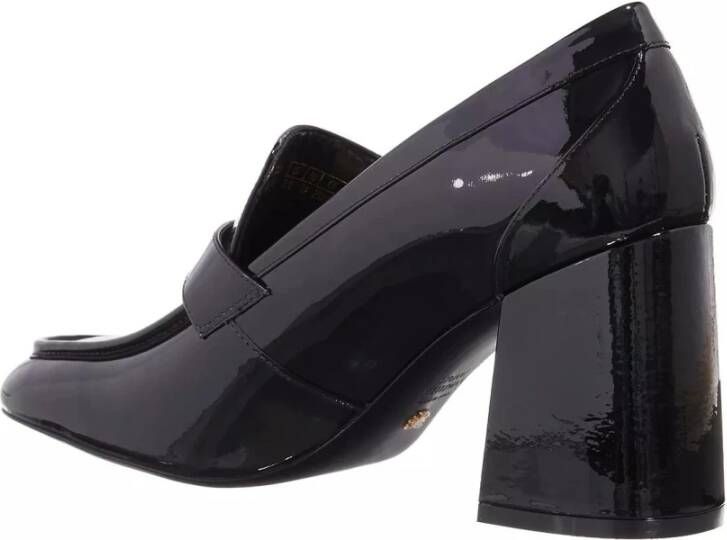 Stuart Weitzman Zwarte leren loafer met blokhak Black Dames