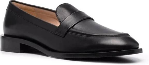 Stuart Weitzman Zwarte leren loafers Black Dames