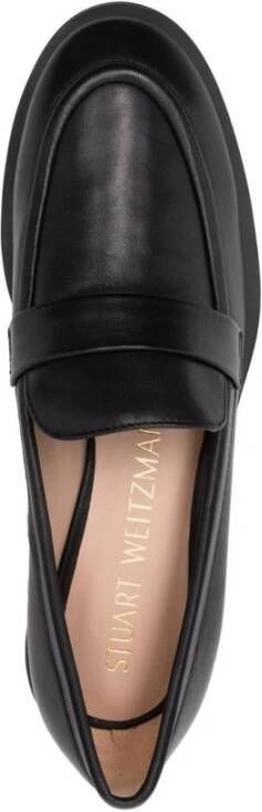 Stuart Weitzman Zwarte leren loafers Black Dames