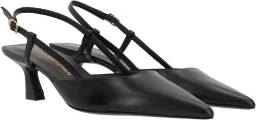 Stuart Weitzman Zwarte leren slingback hakken Black Dames