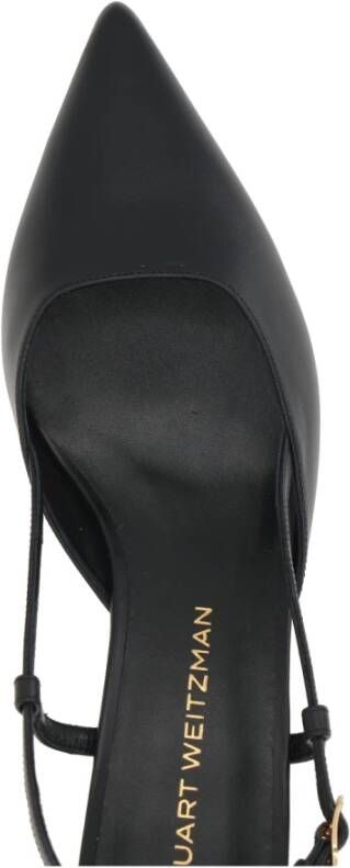 Stuart Weitzman Zwarte leren slingback hakken Black Dames