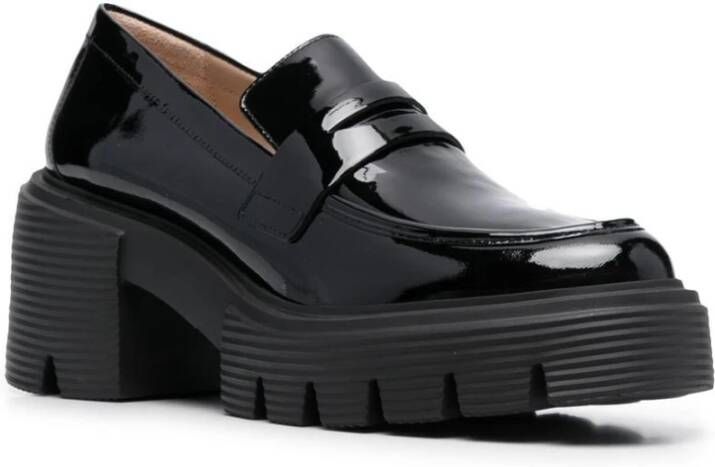 Stuart Weitzman Zwarte Mocassins voor Vrouwen Black Dames