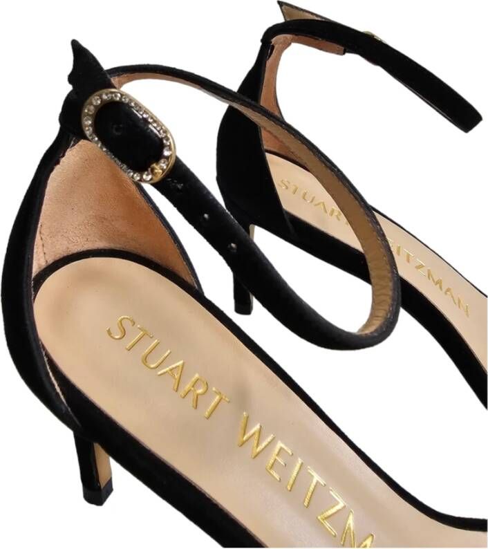 Stuart Weitzman Zwarte Nudistcurve Hoge Sandalen Black Dames