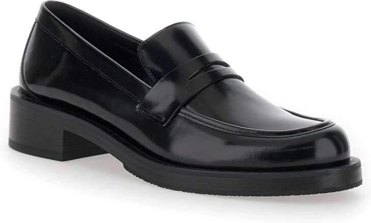 Stuart Weitzman Zwarte platte schoenen Palmer Bold Loafer Black Dames