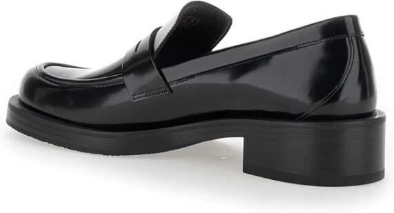 Stuart Weitzman Zwarte platte schoenen Palmer Bold Loafer Black Dames