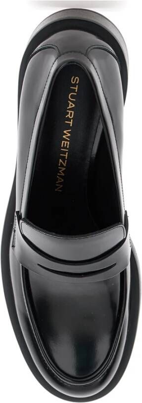 Stuart Weitzman Zwarte platte schoenen Palmer Bold Loafer Black Dames