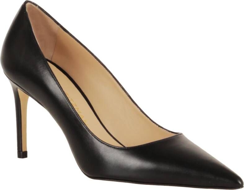 Stuart Weitzman Zwarte puntige neus hoge hak pumps Black Dames