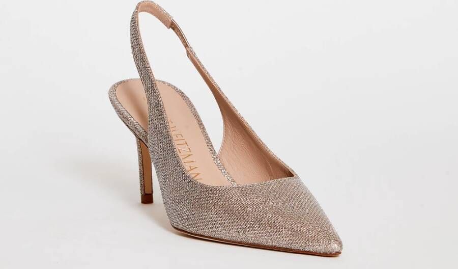 Stuart Weitzman Zwarte puntige stiletto pumps Beige Dames