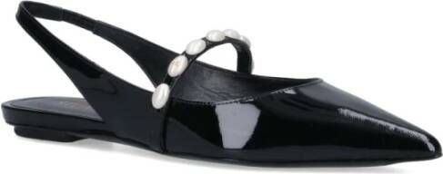 Stuart Weitzman Zwarte Slingback Parel Detail Platte Schoenen Black Dames