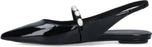 Stuart Weitzman Zwarte Slingback Parel Detail Platte Schoenen Black Dames