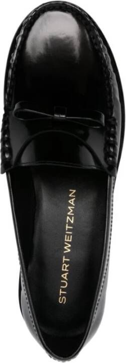 Stuart Weitzman Zwarte Strik Loafer Schoenen Black Dames