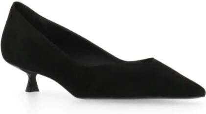 Stuart Weitzman Zwarte Suède Leren Decollete met Hak Black Dames