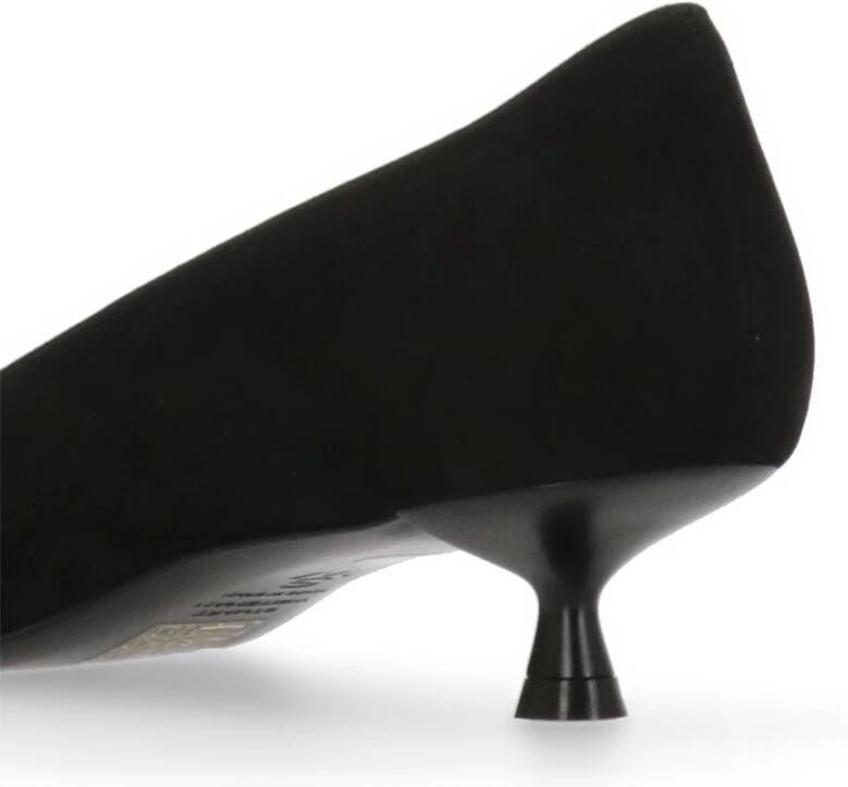 Stuart Weitzman Zwarte Suède Leren Decollete met Hak Black Dames