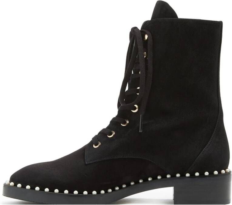 Stuart Weitzman Zwarte suede sondra enkelschoenen Zwart Dames