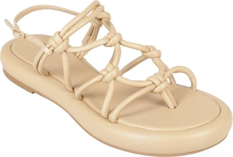 Studio Amelia Chunky Flat Sandalen Beige Dames