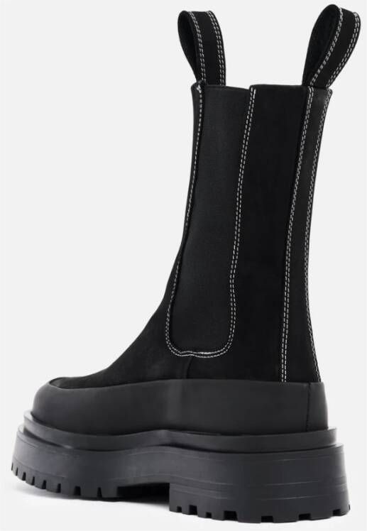 Stutterheim Stevige Nubuck Halfhoge Waterdichte Laarzen Black Dames