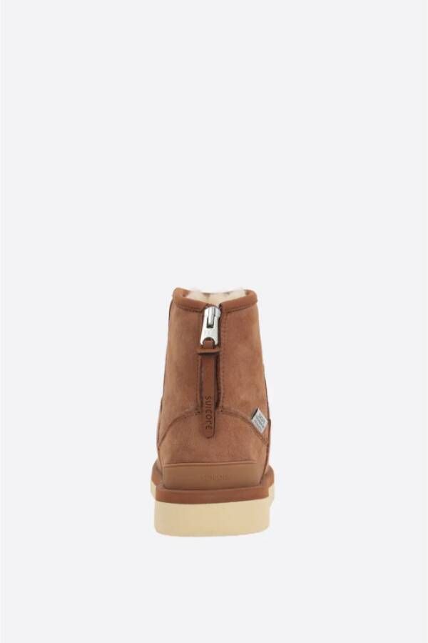 Suicoke Bruine Shearling Ritslaarzen Brown Dames