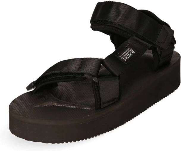 Suicoke Comfortabele Antibacteriële Platte Sandalen Black Heren