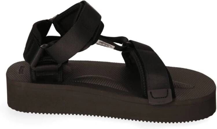 Suicoke Comfortabele Antibacteriële Platte Sandalen Black Heren