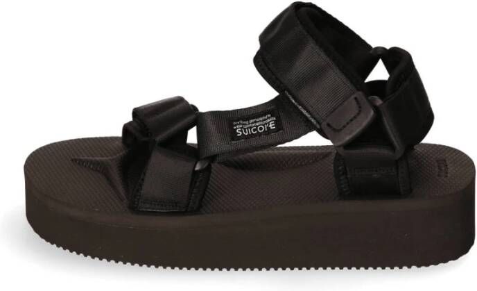 Suicoke Comfortabele Antibacteriële Platte Sandalen Black Heren