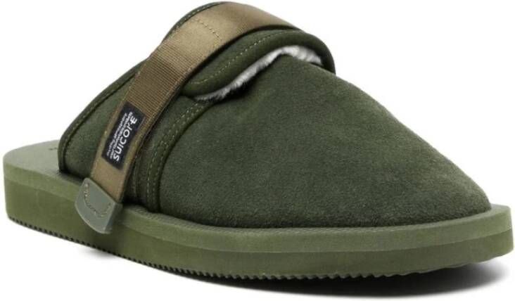 Suicoke Olijfleer Muiltjes Sandalen Green Dames