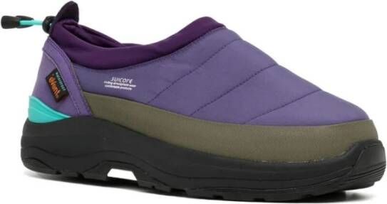 Suicoke Paarse Mesh Sneakers met Gewatteerd Ontwerp Purple Heren