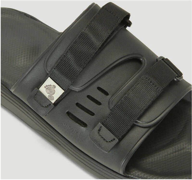 Suicoke Zwarte Logo Sandalen met Rubberen Zool Black Dames - Foto 2