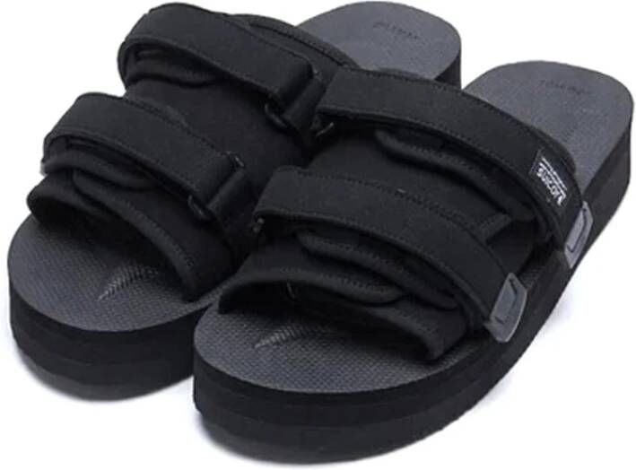 Suicoke Zwarte Moto Sandalen Vrouw Polyester Black Heren