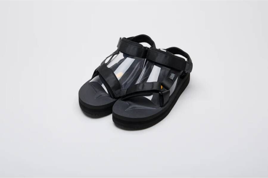 Suicoke Zwarte Nylon Sandalen met Vibram Zool Black Heren