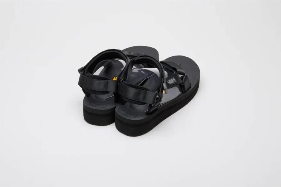 Suicoke Zwarte Nylon Sandalen met Vibram Zool Black Heren