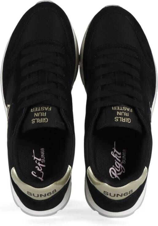 Sun68 Ally Gold Silver Leren Sneakers Black Dames