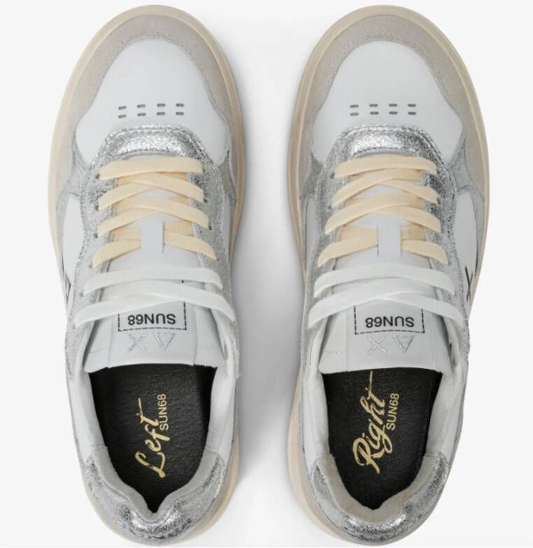 Sun68 Basket Love Lady Sneakers Wit Zilver White Dames