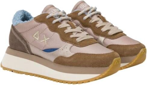 Sun68 Beige Platte Schoenen met Eco-Leer Inzetstukken Beige Dames