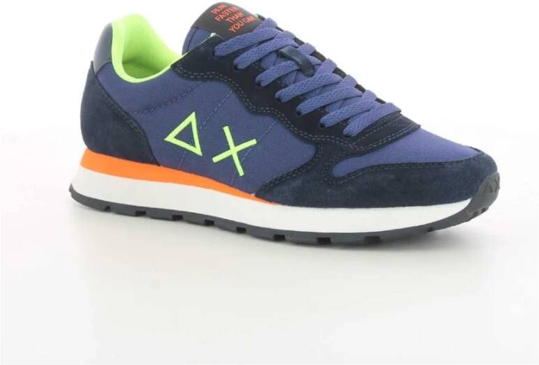 Sun68 Blauwe Heren Sneakers TOM Fluo Blue Heren