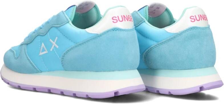 Sun68 Blauwe Nylon Sneakers Ally Solid Blue Dames