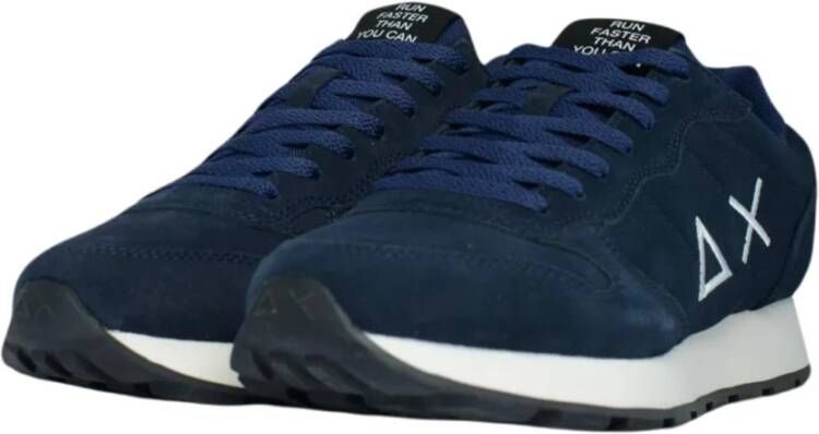 Sun68 Blauwe Sneaker Tom Suede Blue Heren