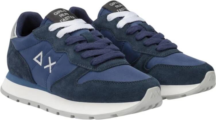 Sun68 Blauwe Sneakers Ally Goud Zilver Blue Dames