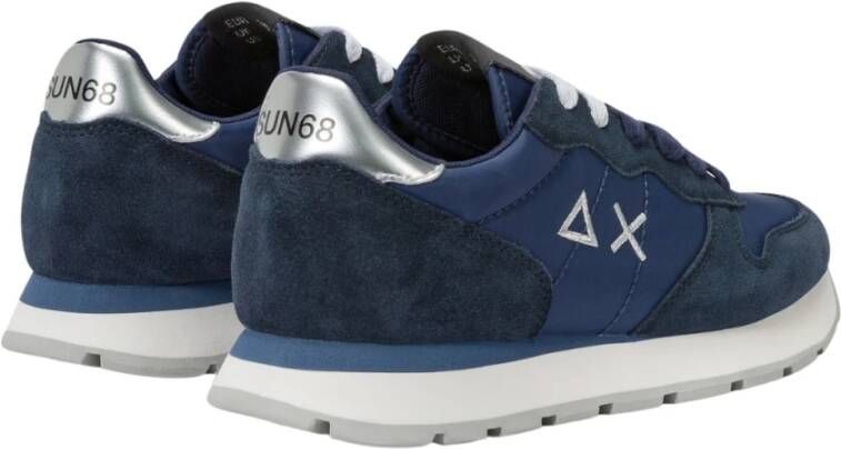 Sun68 Blauwe Sneakers Ally Goud Zilver Blue Dames