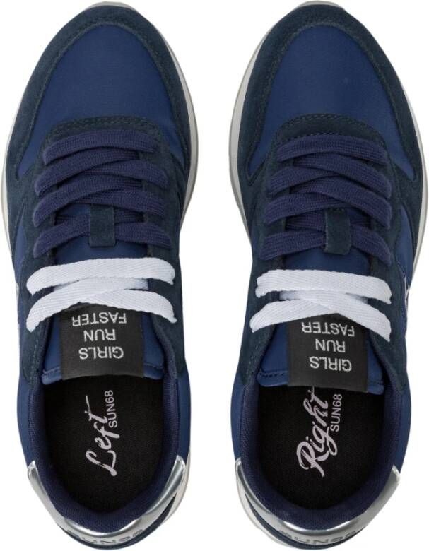 Sun68 Blauwe Sneakers Ally Goud Zilver Blue Dames