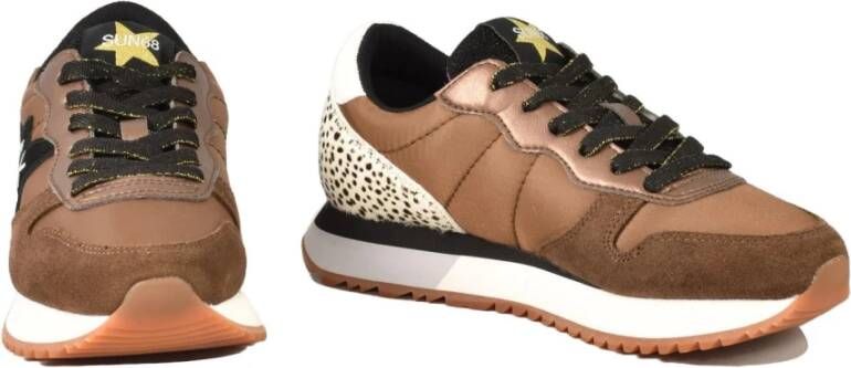 Sun68 Casual Sneakers met Rubberen Zool Brown Dames